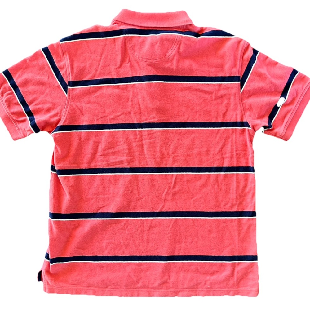 IZOD Men’s Pink & Blue Striped Cotton Polo Shirt Size Large